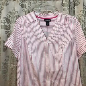 Lane Bryant Pink and White With Sparkle Thread